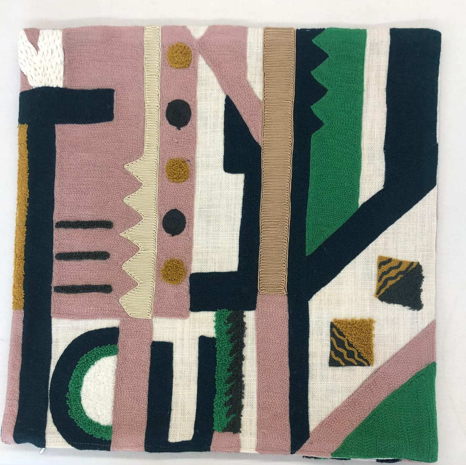 Cushion cover with graphic embroidery, pattern in detail